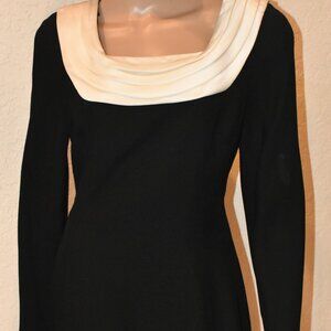 Vintage Knee Length Short Black Formal Dress US 8